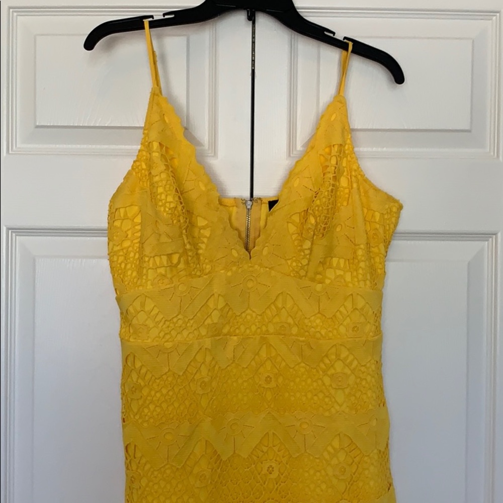 Lulus Yellow Lace Dress